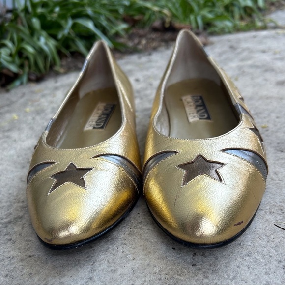 Vintage Roland Cartier Gold stars flats, size 40 (US9) - Picture 2 of 13